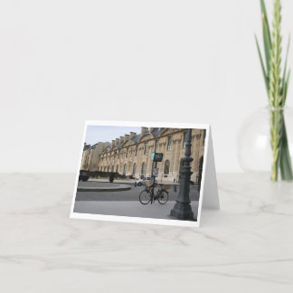 Tarjeta Bici en París, Drybrush Notecard