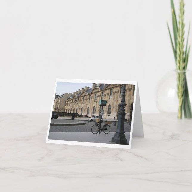 Tarjeta Bici en París, Drybrush Notecard (Anverso)