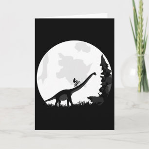 Tarjeta Bici En Una Silueta De Luna De Dinosaurio Mtb Moun