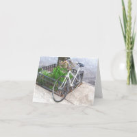 BICICLETA CON BAÑERA DE FLORES NOTECARD