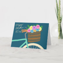Bicicleta con cesta de flores Día de la Madre