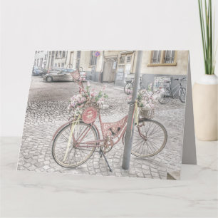 Tarjeta Bicicleta con flores