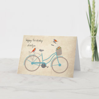 Tarjeta Bicicleta con los pájaros
