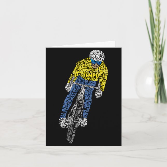 Tarjeta Bicicleta de ciclismo de arte de palabra (Anverso)