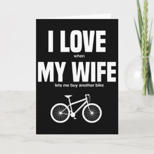 Tarjeta Bicicleta de montaña Me encanta cuando mi esposa m