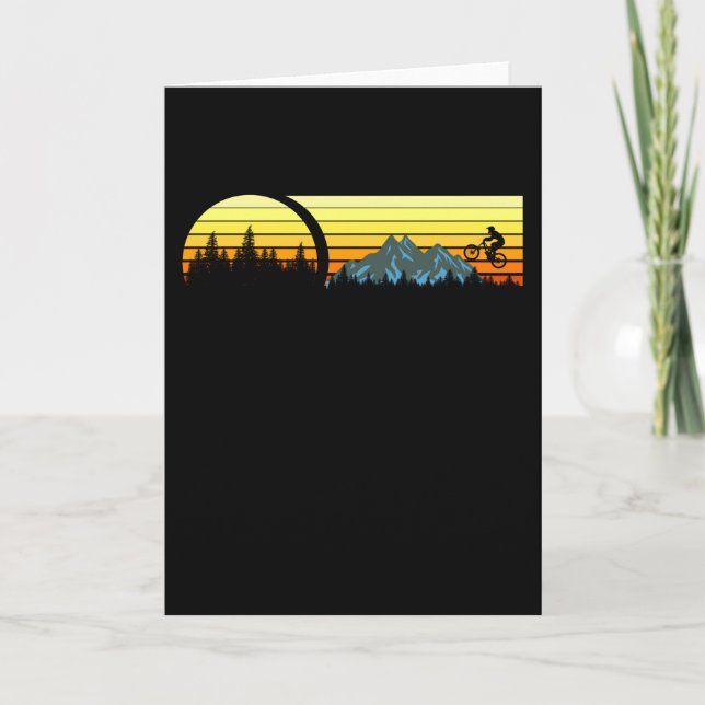 Tarjeta BICICLETA DE MONTAÑA VINTAJE Ciclista estilo libre (Anverso)