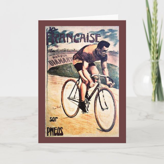 Tarjeta Bicicleta gráfica de ciclismo de época (Anverso)