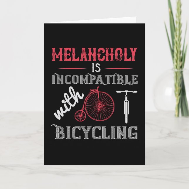 Tarjeta Bicicleta - La melancolía es incompatible (Anverso)