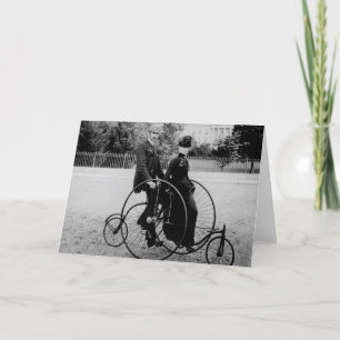 Tarjeta Bicicleta para dos en la Casa Blanca 1886