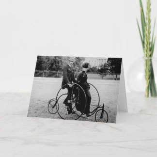 Tarjeta Bicicleta para dos en la Casa Blanca 1886