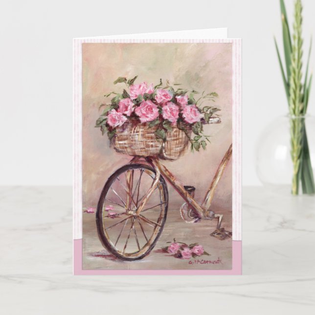 Tarjeta Bicicleta Rosy Vintage (Anverso)