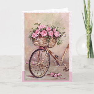 Tarjeta Bicicleta Rosy Vintage