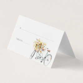 Tarjeta Bicicleta Rustic Sunflower Watercolor Boda Foto