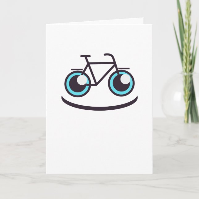 Tarjeta Bicicleta sonríe divertida ciclista (Anverso)