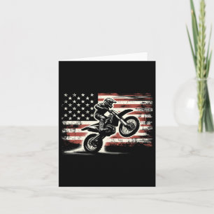 Tarjeta Bicicleta Sucia Bandera Estadounidense Motocross B