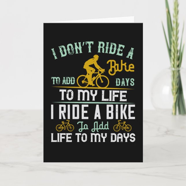 Tarjeta Bicicleta - Una bicicleta le da vida a mis días (Anverso)