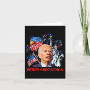 Tarjeta Biden Confuso Patriótico Feliz Navidad Por 4O