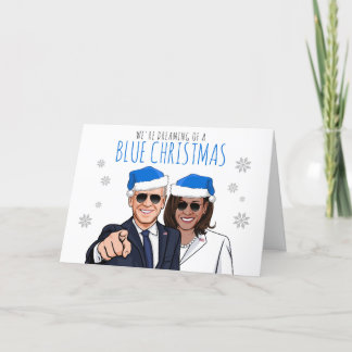 Tarjeta Biden Harris: Soñamos con un Navidad azul