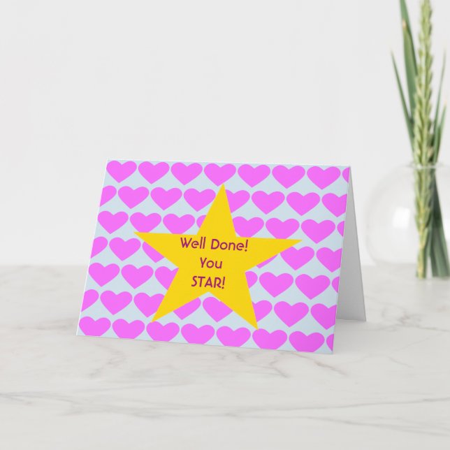 Tarjeta ¡Bien Hecho Tú Estrella! Felicitaciones (Anverso)