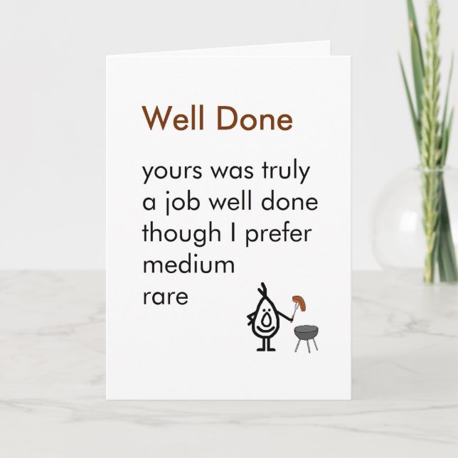 Tarjeta Bien hecho - Un poema divertido de felicitaciones (Anverso)