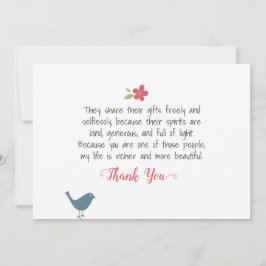 Tarjeta Bienaventurados los Givers, como tú - Gracias