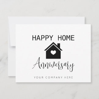 Tarjeta Bienes inmobiliarios de feliz aniversario de casa