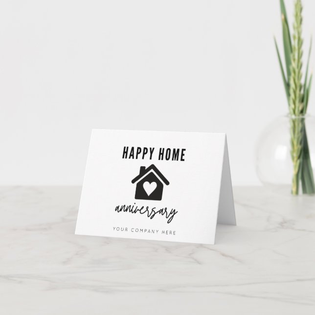 Tarjeta Bienes inmobiliarios de feliz aniversario de casa (Anverso)