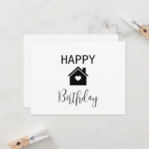 Tarjeta Bienes inmuebles de cumpleaños feliz