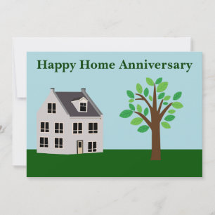 Tarjeta Bienes Raíces Feliz Aniversario de Hogar Agencia I