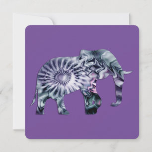 Tarjeta Bienestar animal - Elephant Silhouette Fractal 2