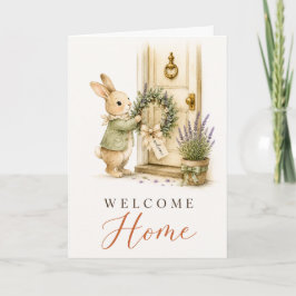 Tarjeta Bienvenida a Casa Conejo de Acuarela Felicitación 