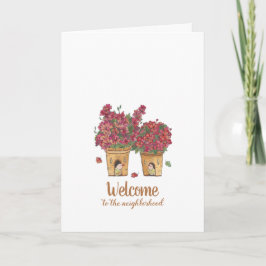 Tarjeta Bienvenida a las macetas de flores