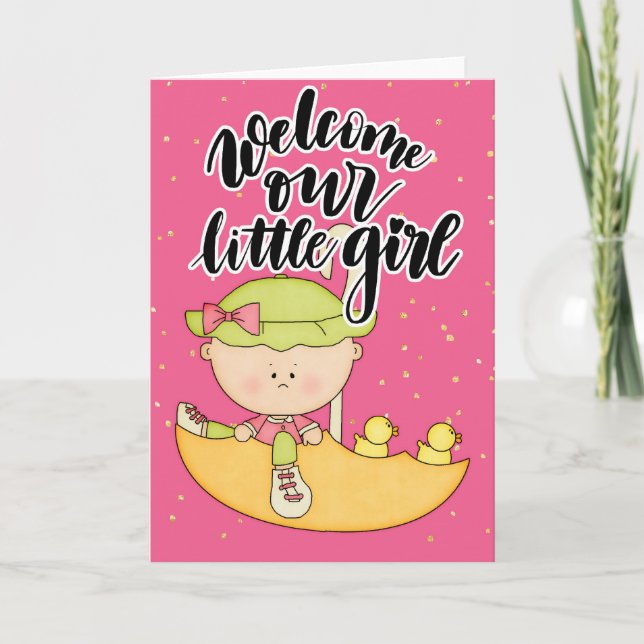 Tarjeta Bienvenida a nuestra niñita (Anverso)
