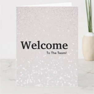 Tarjeta Bienvenida a nuevo empleado con brillo