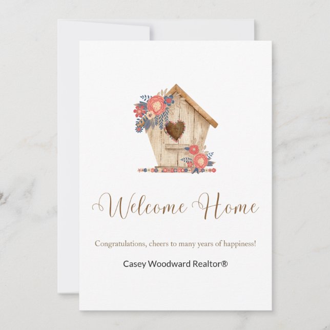 Tarjeta Bienvenida a Realtor de Casa Personalizado (Anverso)