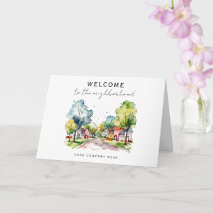 Tarjeta Bienvenida al barrio Inmobiliaria para estrenar ho