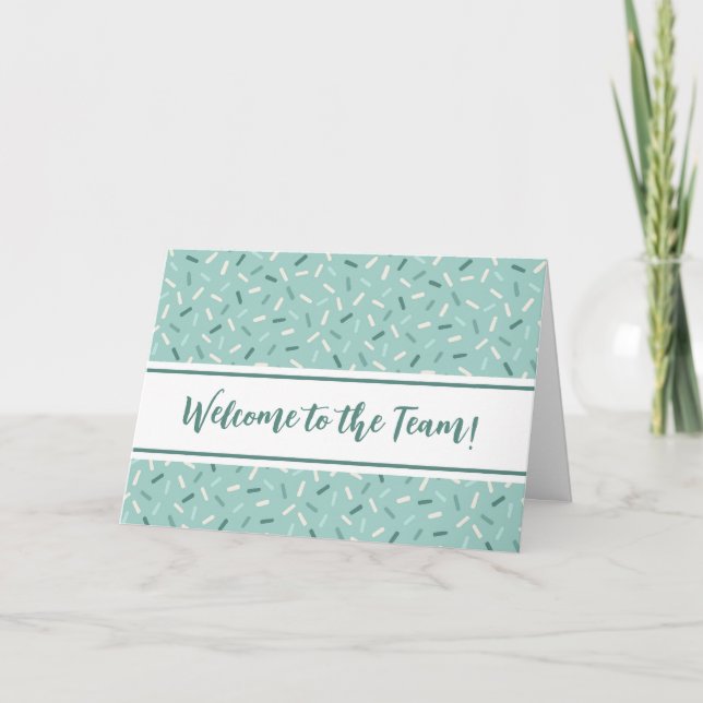Tarjeta Bienvenida al equipo de un empleado de Blue Confet (Anverso)