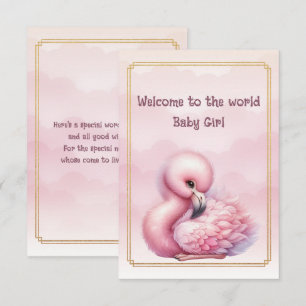 Tarjeta Bienvenida al mundo, niña bebé