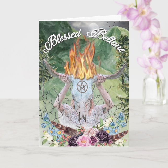 Tarjeta Bienvenida Beltane Sabbat Festividad Wiccan (Orquídea)