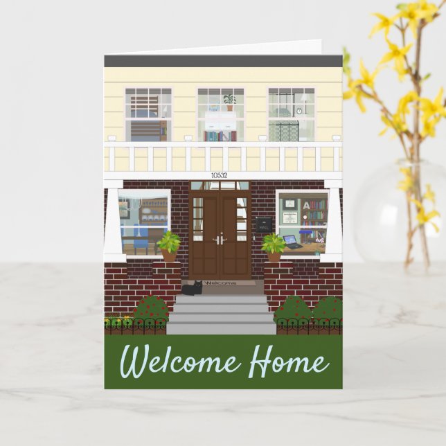 Tarjeta Bienvenida Calentadora de Casa (flor amarilla)