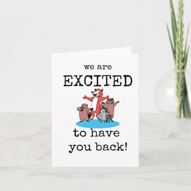 Tarjeta Bienvenida De Nuevo, Estamos Encantados De Tenerte (Anverso)