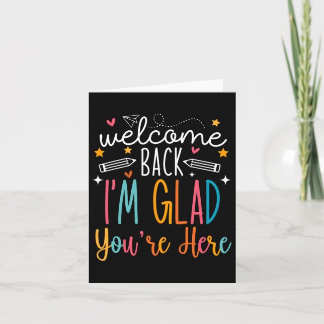 Tarjeta Bienvenida De Nuevo Estoy Contento De Que Estéis A (Anverso)