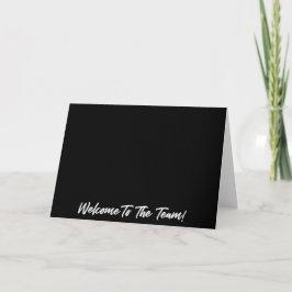 Tarjeta Bienvenida en blanco y negro al nuevo empleado del