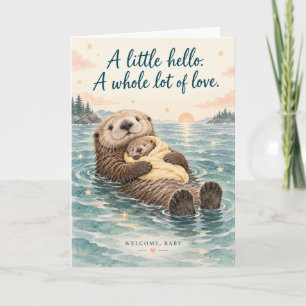 Tarjeta Bienvenida nutria de mar dulce Congratulations beb