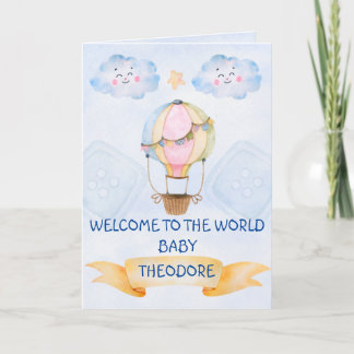Tarjeta Bienvenida personalizada al mundo, Recién nacido