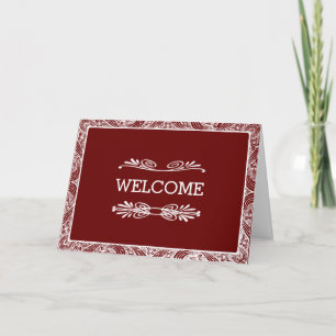 Tarjeta Bienvenida personalizada con borde de remolino mar