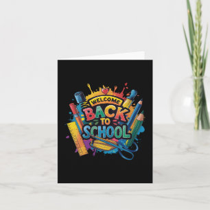 Tarjeta Bienvenida Retro Mujeres De Regreso A La Escuela P