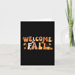 Tarjeta Bienvenida Retro Otoño Hola Temporada Otoño Sale M