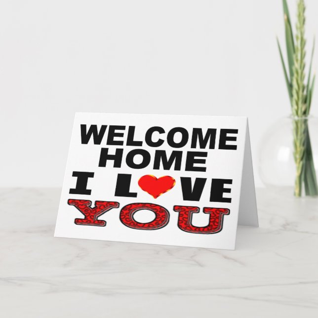 Tarjeta Bienvenido a casa que te quiero (Anverso)