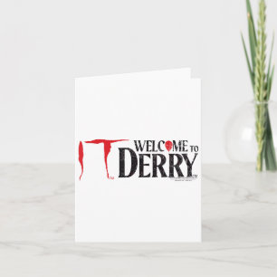 Tarjeta Bienvenido A Derry Vintage Molesto Logo Horro